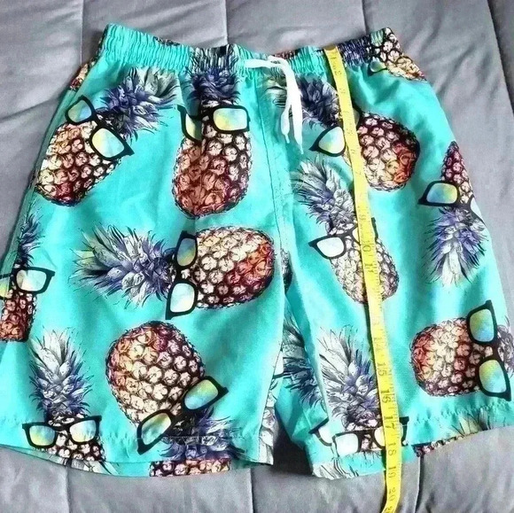 Pineapple Swim Trunks Beach vacation Quick Dry Board Shorts with Mesh si… - Picture 4 of 8